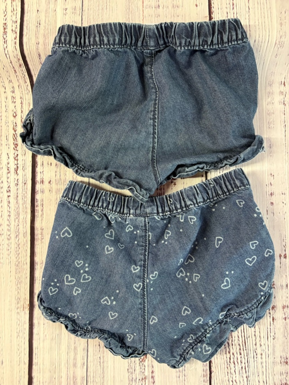 jumping beans Blue Denim Heart-Print Shorts